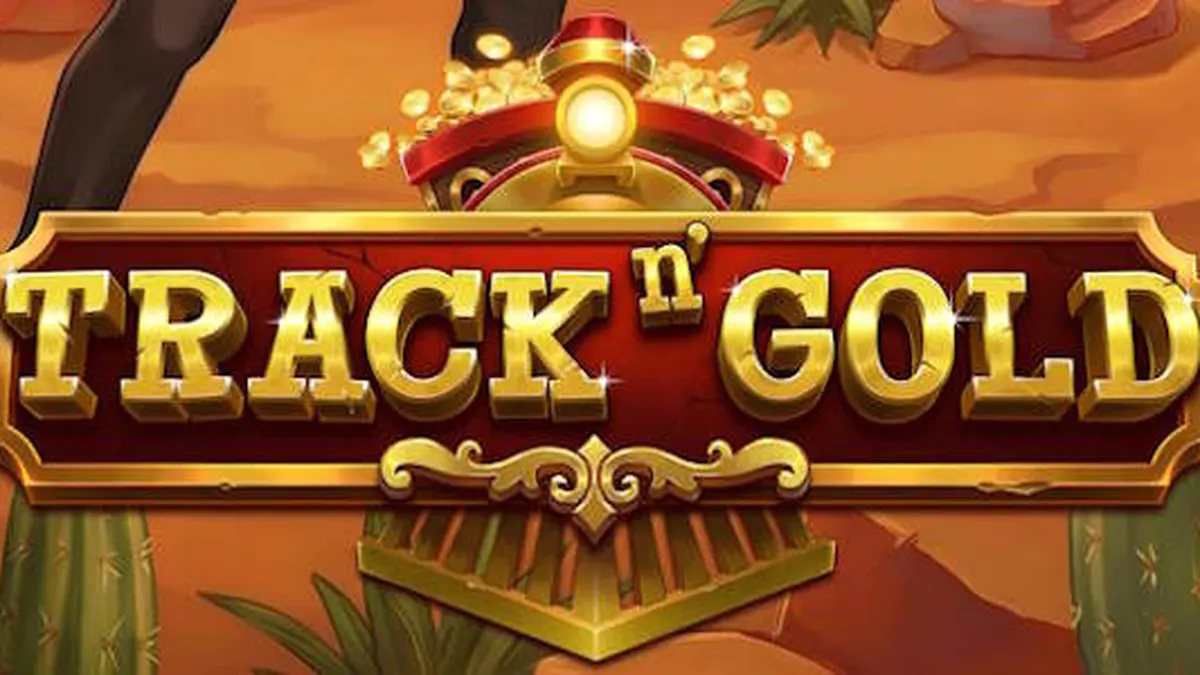 Tampilan visual slot Track n’ Gold dengan tema kereta api klasik